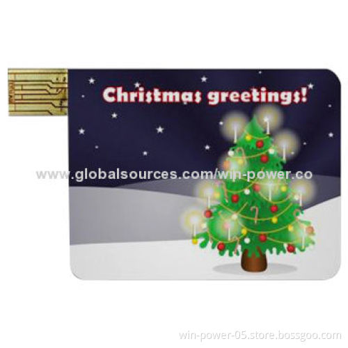Card USB Drives/Flash Memory Cards, Good for Christmas, Customized Artworks Welcomed